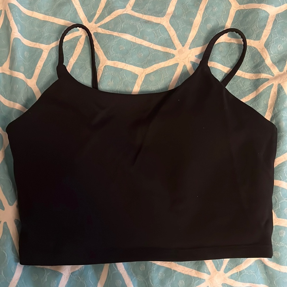 Athletic black tank top built in bra size small